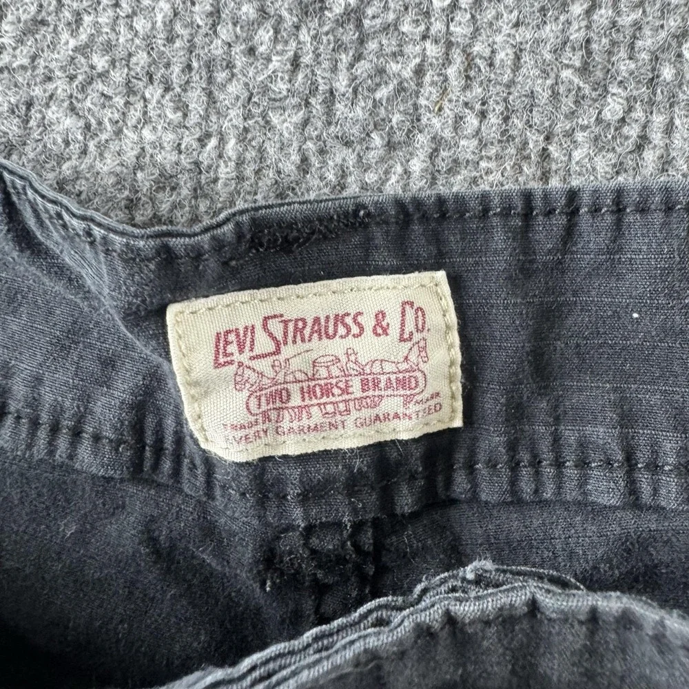 Levi's Cargo Pants Mens 36x31 Black Stretch Straight Utility Pockets Cotton